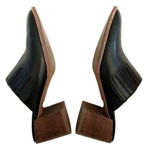 MADEWELL The Carey Mule Black Leather Block Heel Square Toe Womens - Size 8 - Picture 5 of 7
